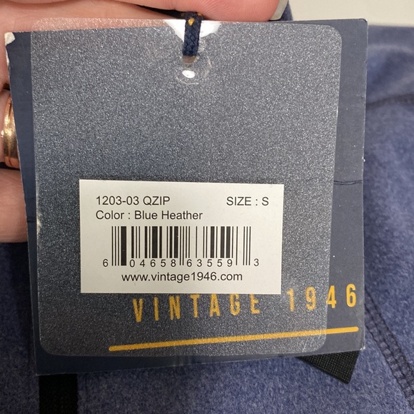 VTG 1946 Blue Stretch 1/4 Zip Jacket Size Small NWT - Picture 8 of 10